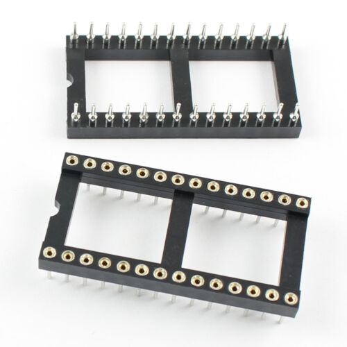 10pcs 2.54mm Pitch 28 Pin Dip Round Pin Solder Ic Socket Adaptor Wide