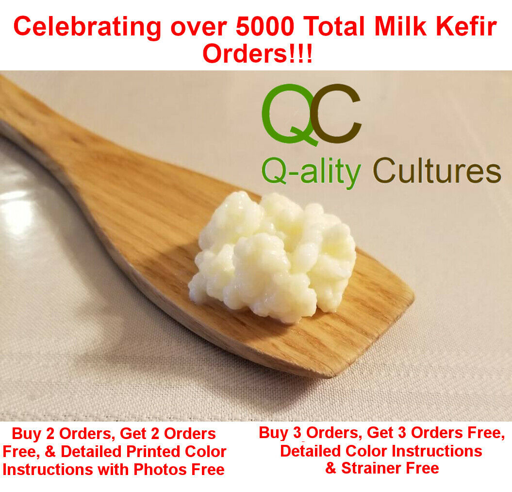 Buy 2 Get 2 Free, 1/2 Tsp Organic Live Milk Kefir Grains & Instructions W/ Pics