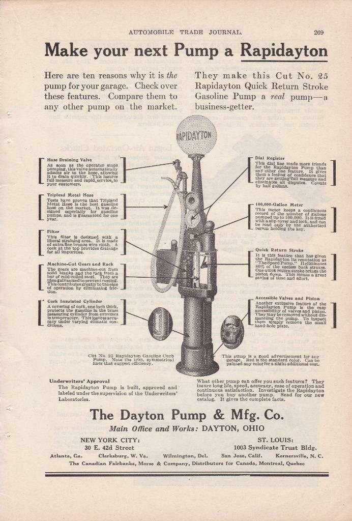 1919 Dayton Pump Co Ad/ Rapidayton