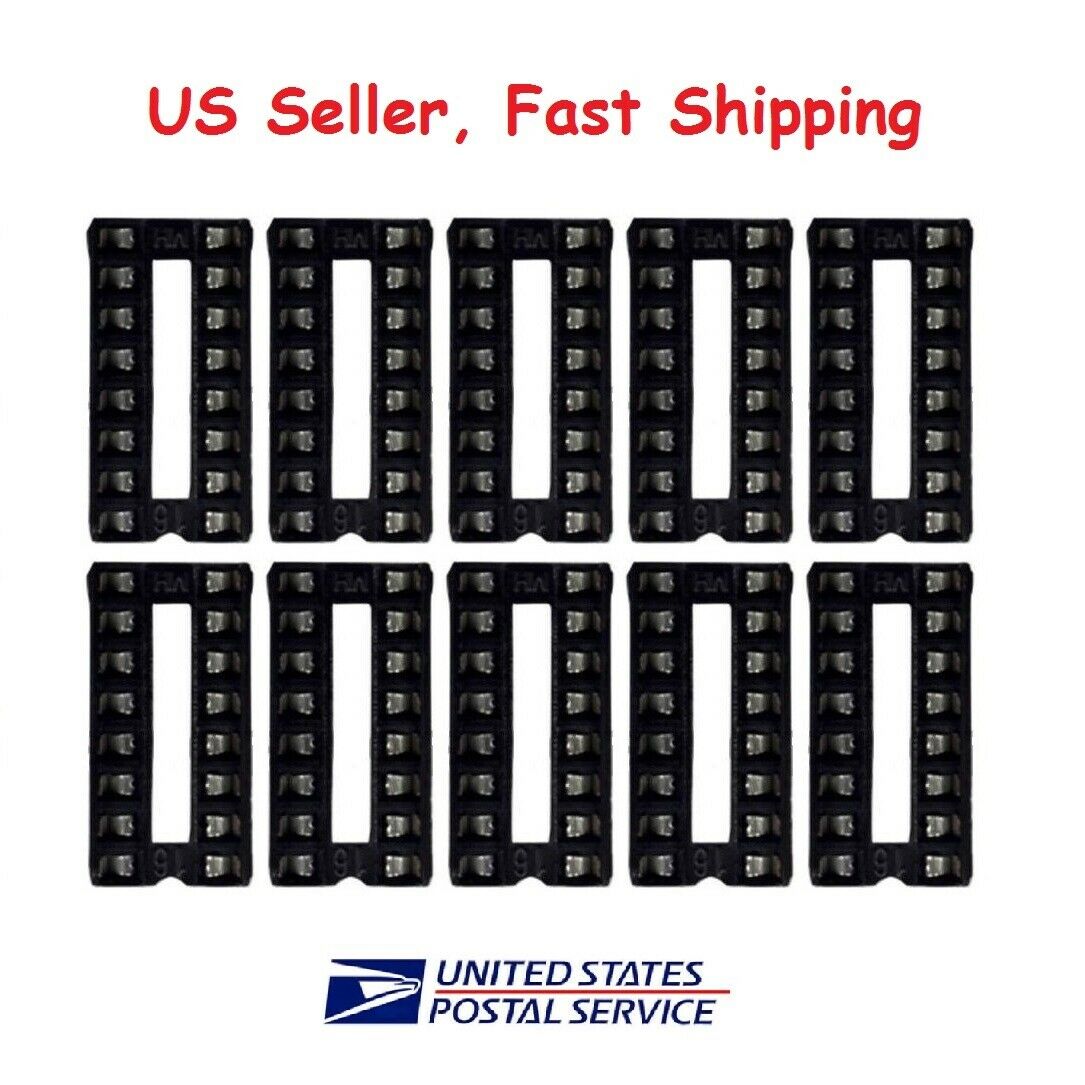 10pcs 16 Pin Dip Ic Sockets Adaptor Solder Type Socket - Us Seller Fast Shipping