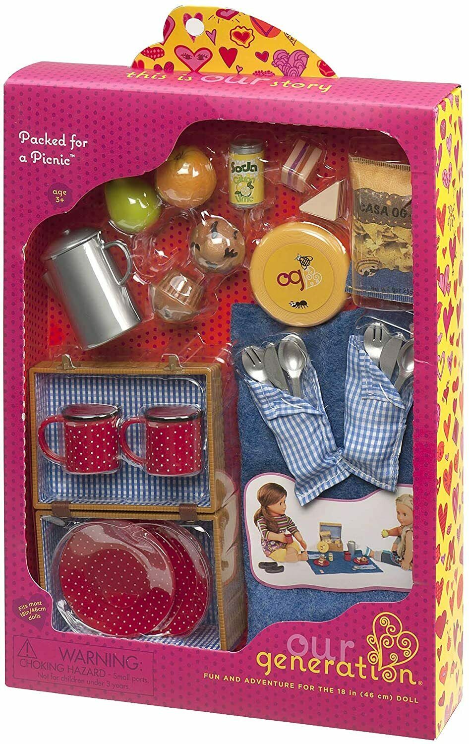 Our Generation Dolls By Battat Packed For A Picnic Dishes Food Silverware Set