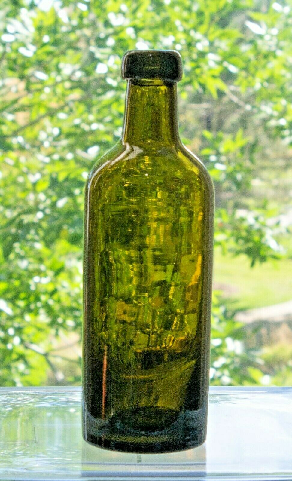 Nice Blob Dark Green Plain Bitters Or Utility Bottle
