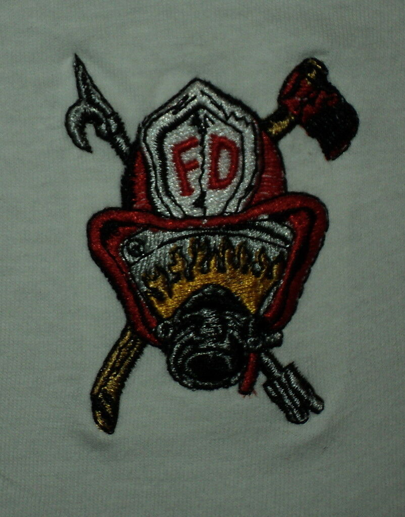 Firefighter "the Bravest" Fire T-shirt Short Sleeve White Large New