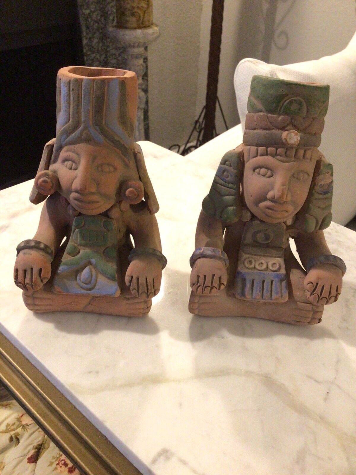 Aztec Mayan Vintage Sculpture Vases