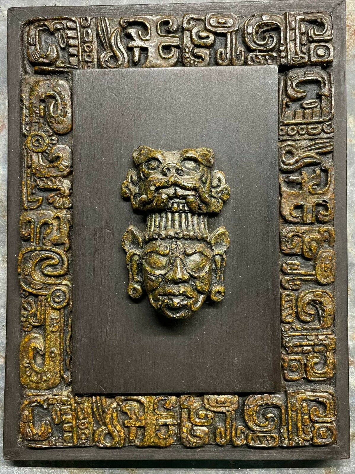 Vintage Original Zarebski Mayan / Aztec Wall Plaque Art Made In Mexico