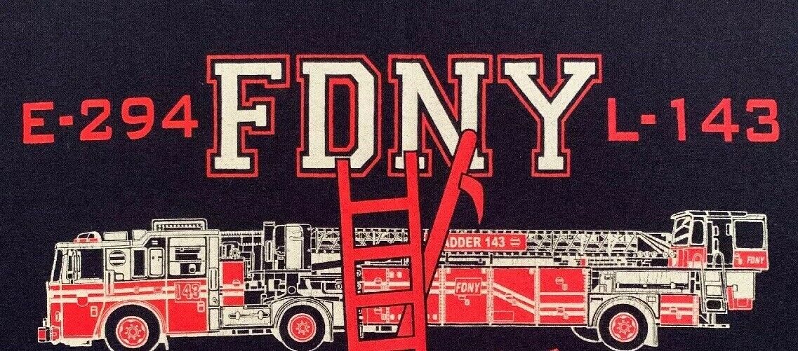 Fdny Nyc Fire Department New York City T-shirt Sz L Engine 294 L 143 Queens