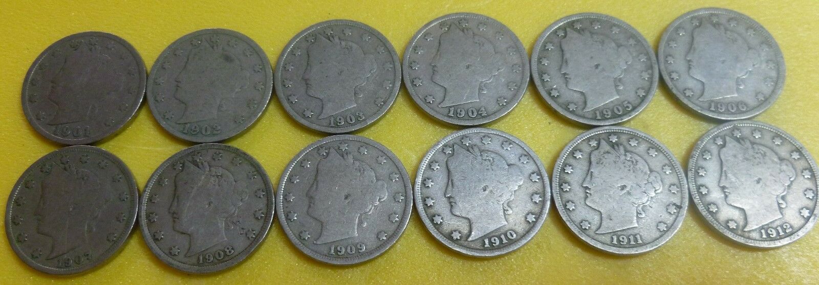 12 Different  Liberty Head Nickels Starter Collection   * Lot-lhnsc12