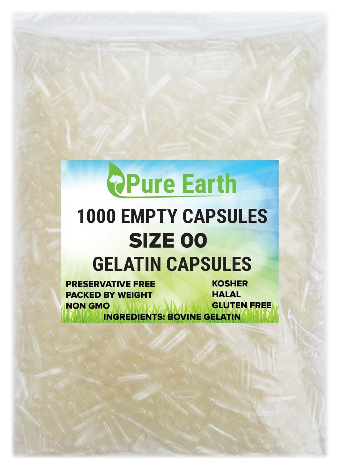 1000 Empty Gelatin Capsules Size 00 Kosher Gel Caps High Quality Free Ship