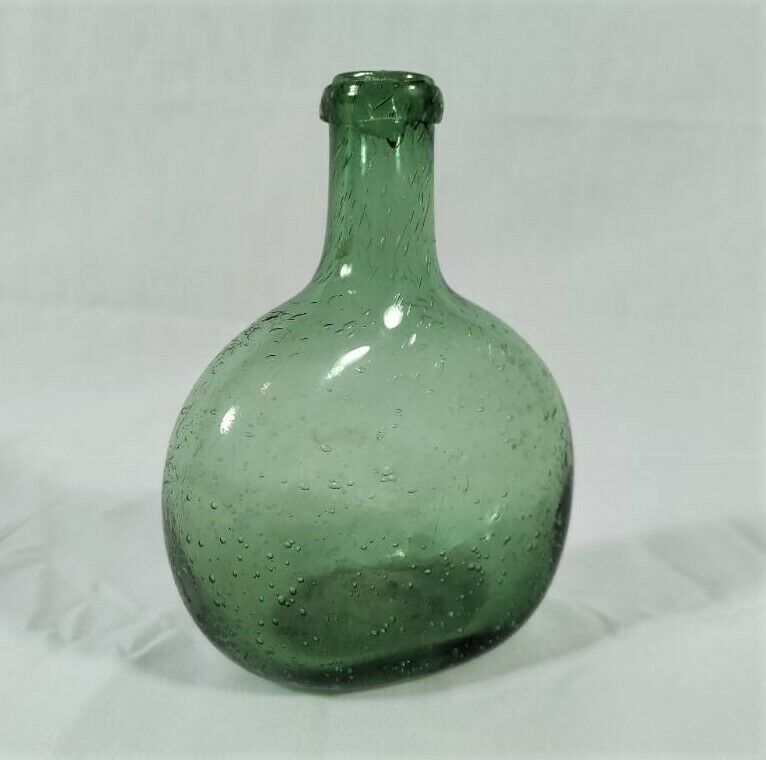 18th Century Miniature Flattened Chestnut Bottle/flask - Great Color & Pontil *