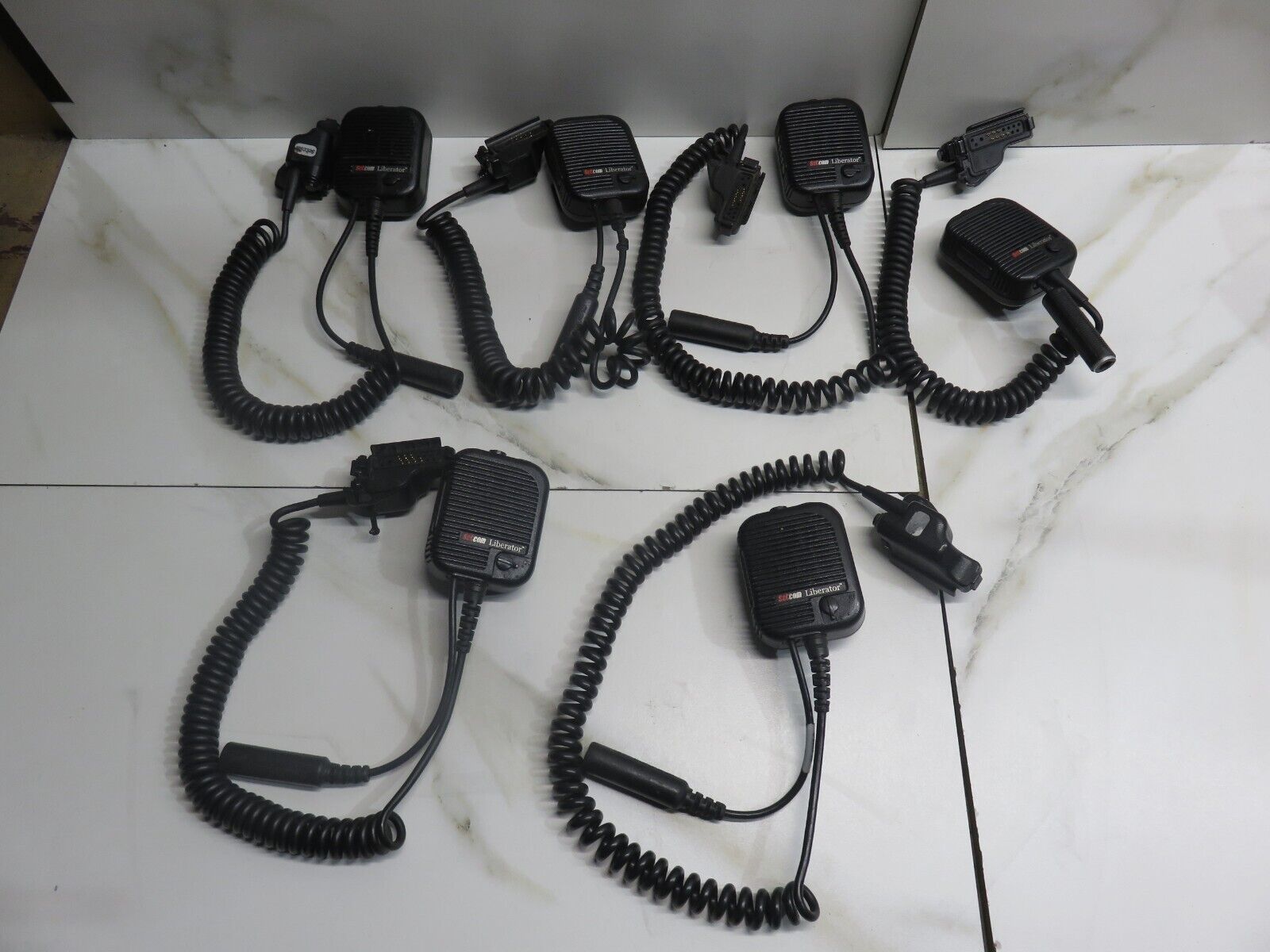 Lot Of 6 Setcom Liberator Swe-1m2a/l Microphone- Motorola Ht1000 Xts2500 Xts5000