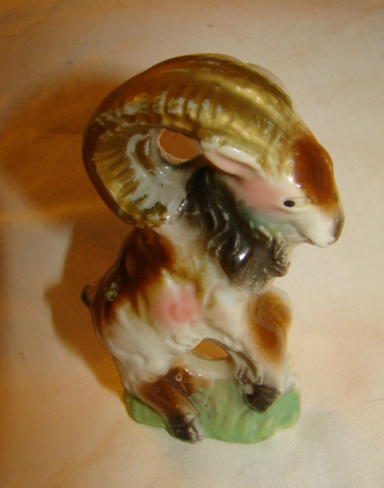 Vtg 1950s Mountain Goat Ram Ceramic 3.5" Figurine Made In Japan