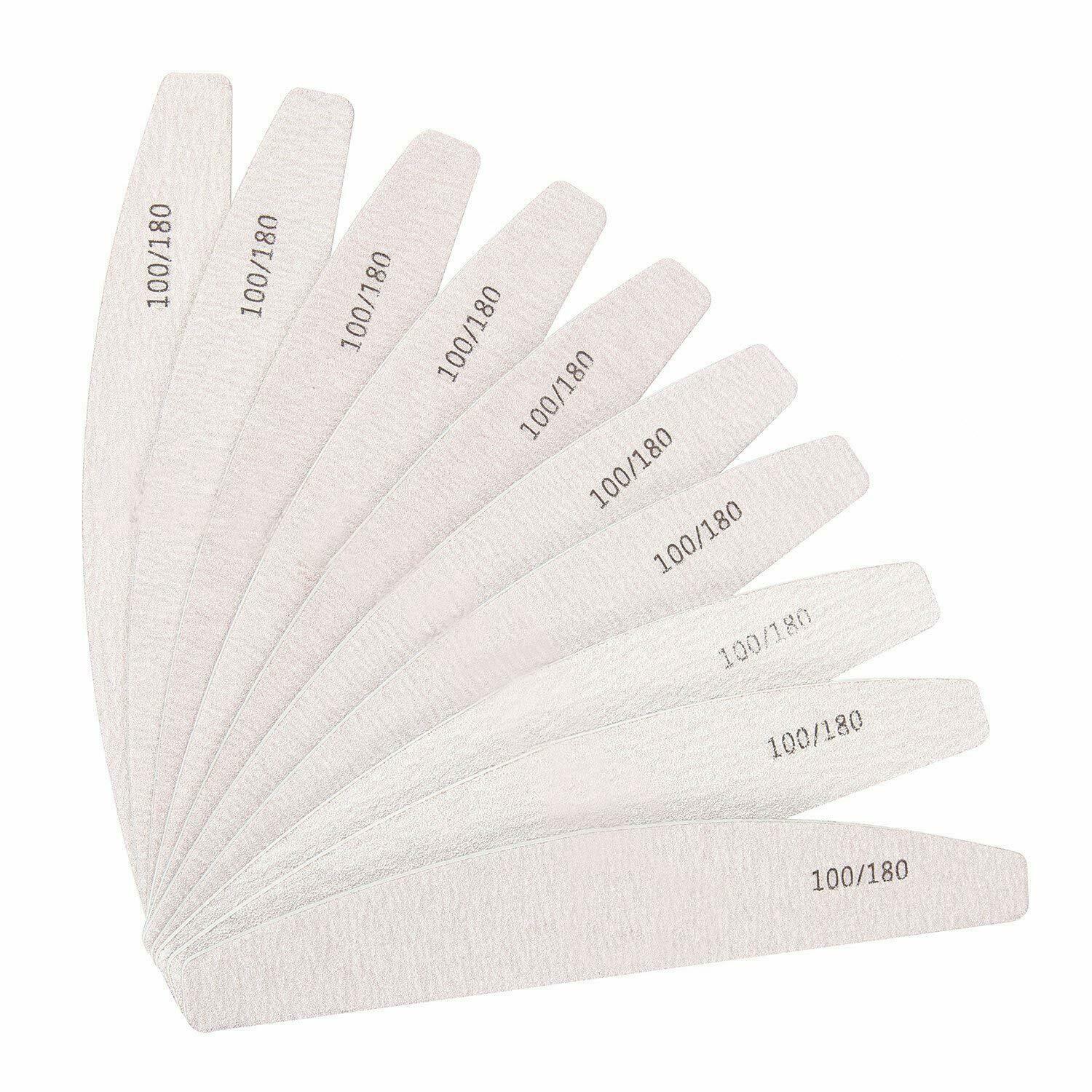 Pro Double Sided Manicure Nail File Emery Boards Grit 100,180 Packs Of 10