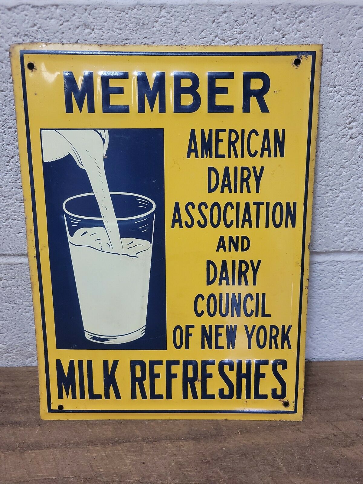 Vintage Member Of American Dairy Assoc. Embossed Tin Sign 9 X 12" Farm Sign