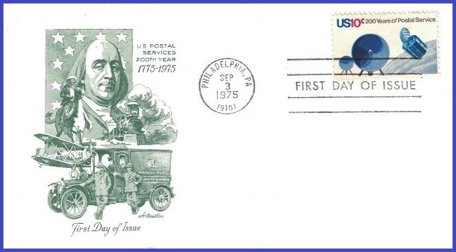 Usa5 #1575 U/a Artmaster Fdc   Satellite U.s. Postal Service Bicentenial