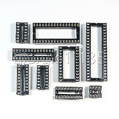 Us Stock 45pcs Adapter Solder Type Dip Ic Sockets 8,14,16,18,20,24,28,32,40 Pin