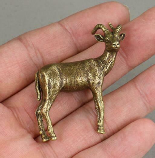 China's Archaize Pure Brass Goat Small Statue