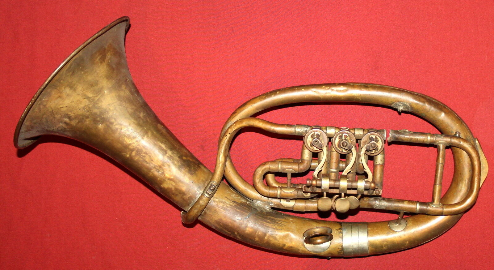 Vintage Czechoslovakian Lignatone Brass Alto Horn Tuba