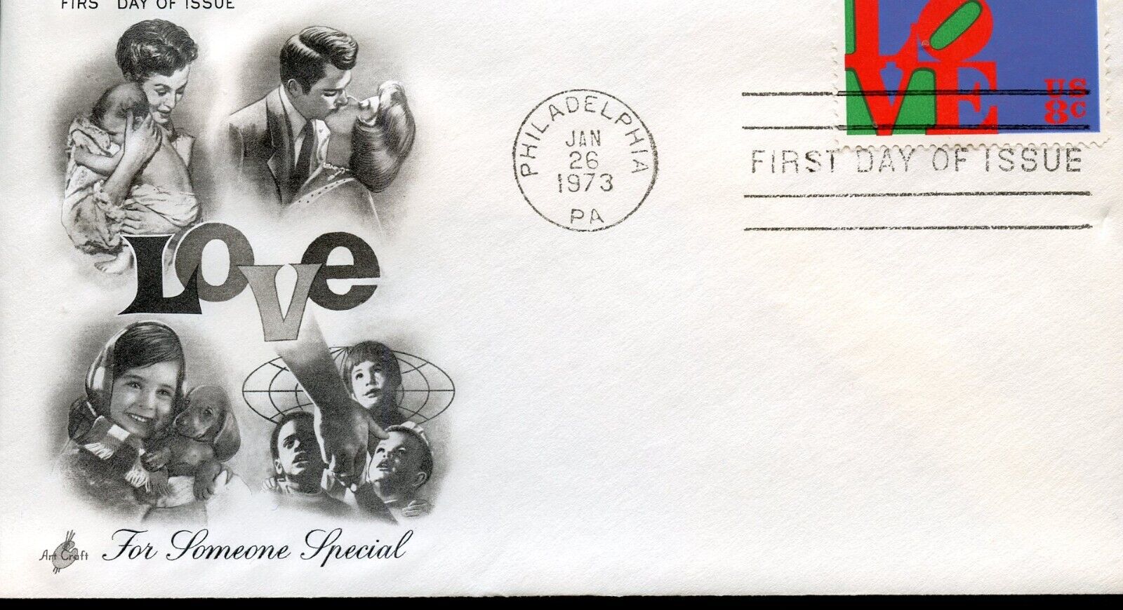 United States Artcraft 1973 Love First Day  Cover