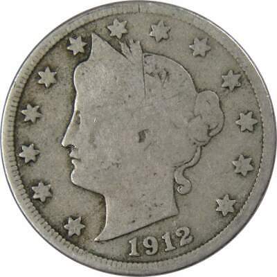 1912 D Liberty Head V Nickel 5 Cent Piece Ag About Good 5c Us Coin Collectible