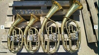 Soviet Ussr Brass Pipe Musical Instruments Tenor And Alto Horn With Mouthpieces