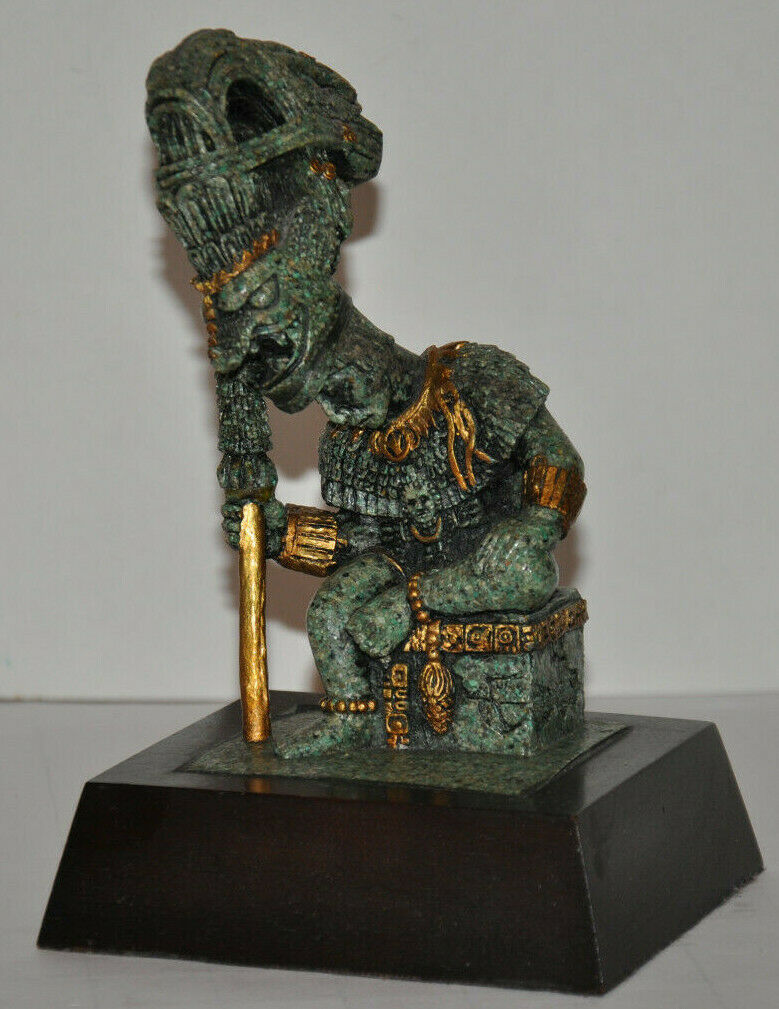 Vintage Original Zarebski Mayan / Aztec Warrior Statue Made In Mexico