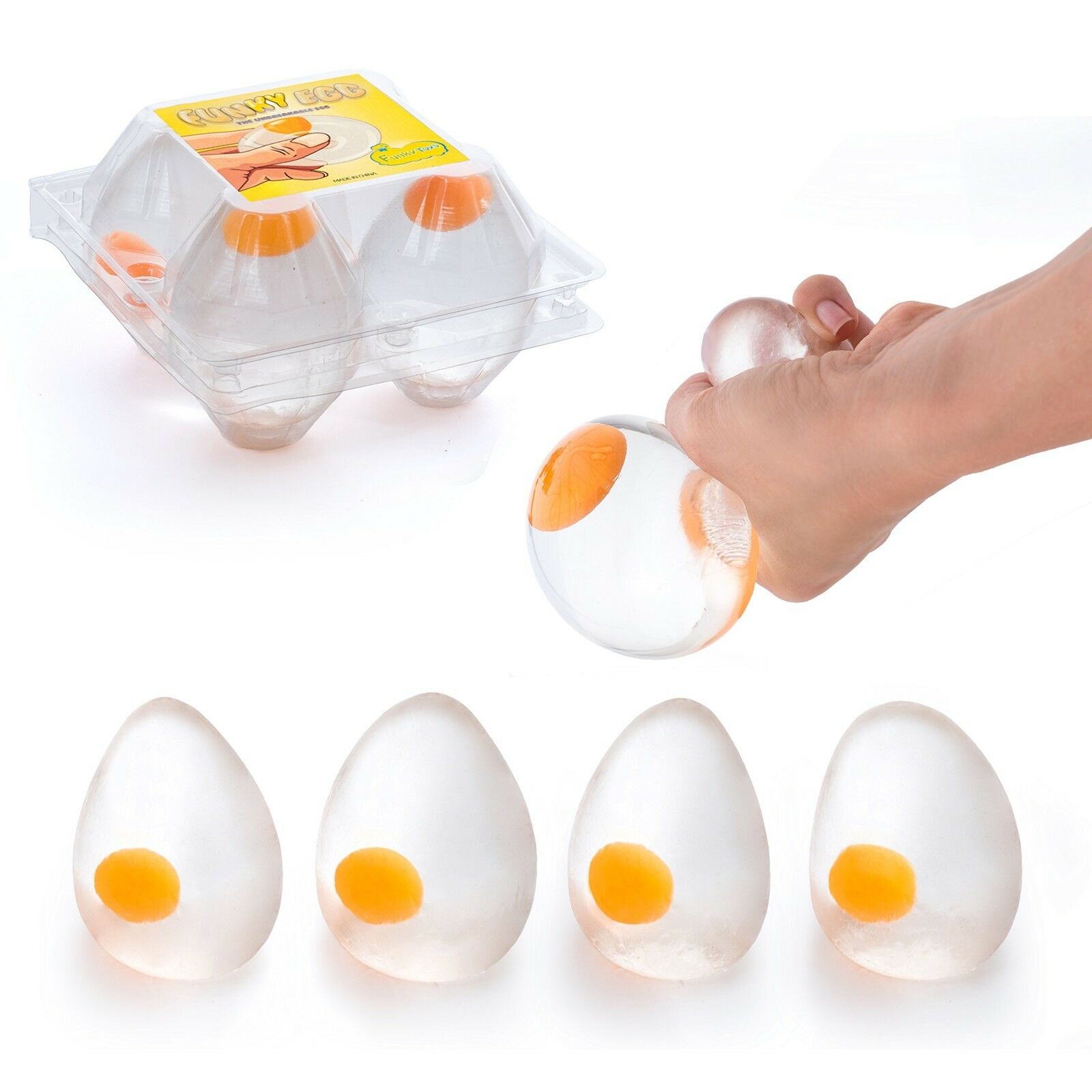 Funky Egg Splat Ball  Toys Stress Relief Eggs Yolk Squishies 1 Pcs