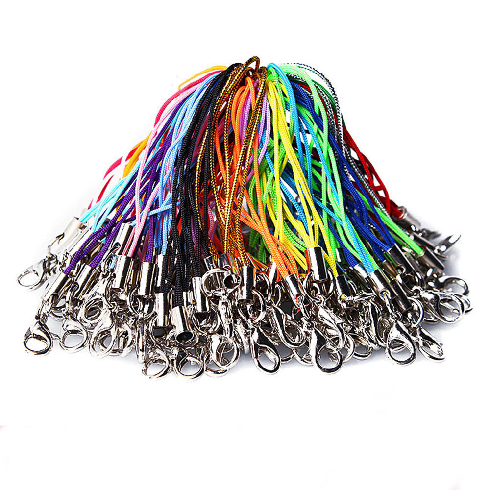 50 Pcs Mix Colors Cell Phone Lanyard Cords Strap Lariat Mobile Lobster Clasp