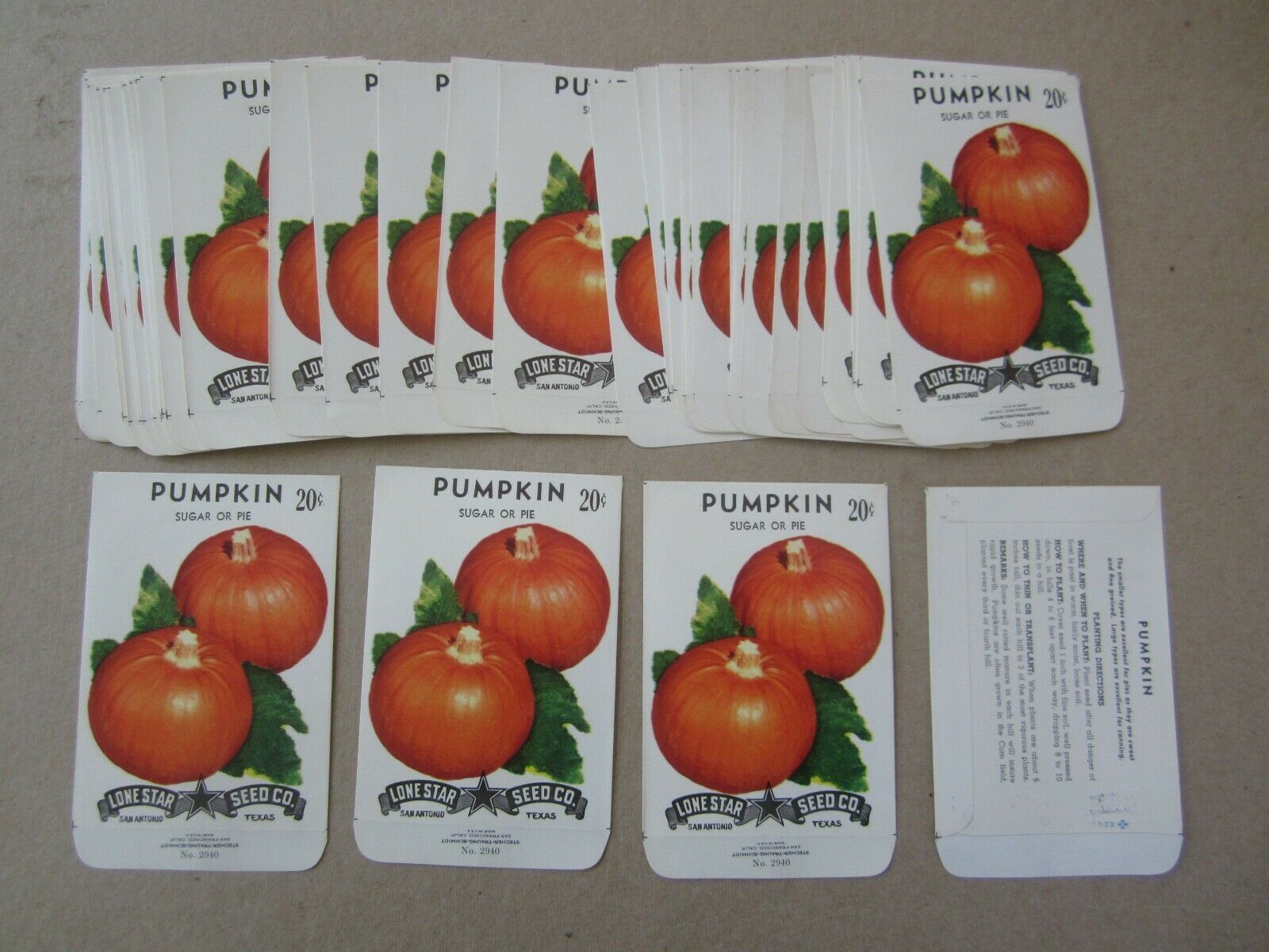 Wholesale Lot Of 25 Old Vintage - Pumpkin - Sugar Or Pie - Seed Packets - Empty