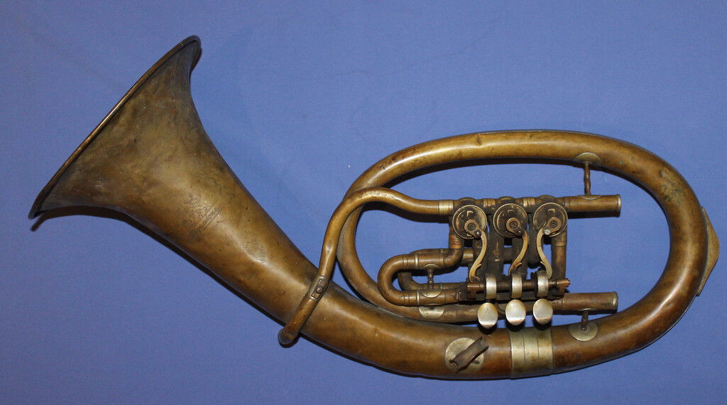 Vintage Czechoslovakian Lignatone Brass Tuba Horn