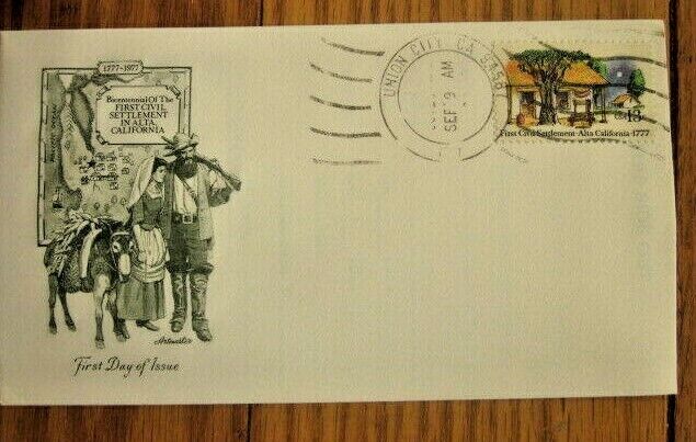 Alta California 1977 First Settlement Unofficial Union City Calif Fd Cancel Fdc